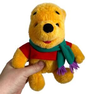 Winnie the Pooh With Scarf Plush Stuffed Animal Vintage Disney Mattel 1999